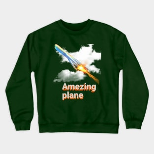 amazing plane art Design Crewneck Sweatshirt